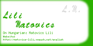 lili matovics business card